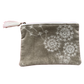 Beige Velvet Embroidered Dandelion Coin Purse for Women: Large