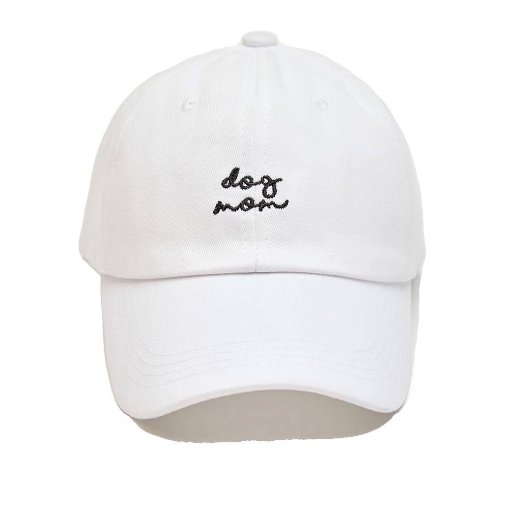 Dog mom script baseball cap: Black / ONE SIZE