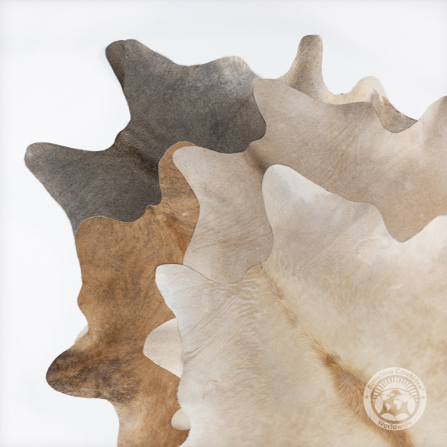 Light Tone Cowhide: 6 X 6-7'