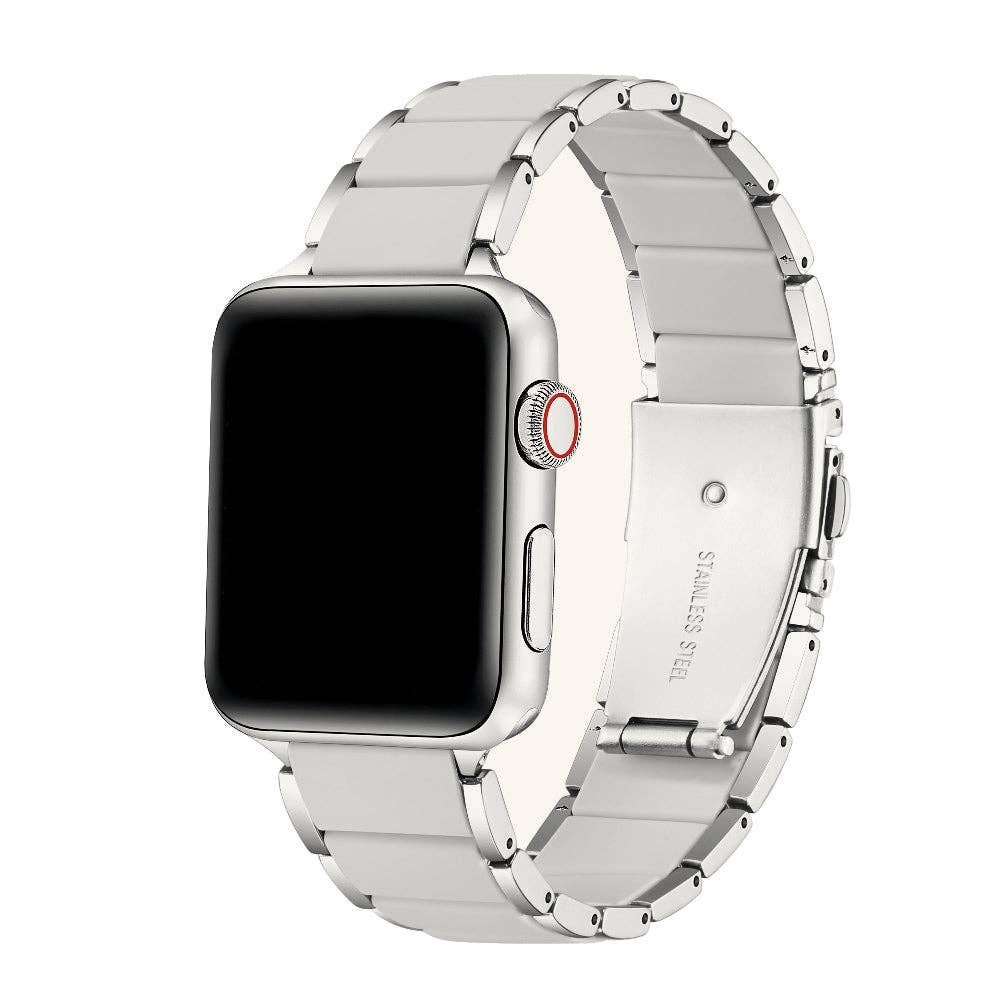 Wren Silicone + Stainless Steel Band for Apple Watch: Rose Gold / Fits All Models Posh Tech