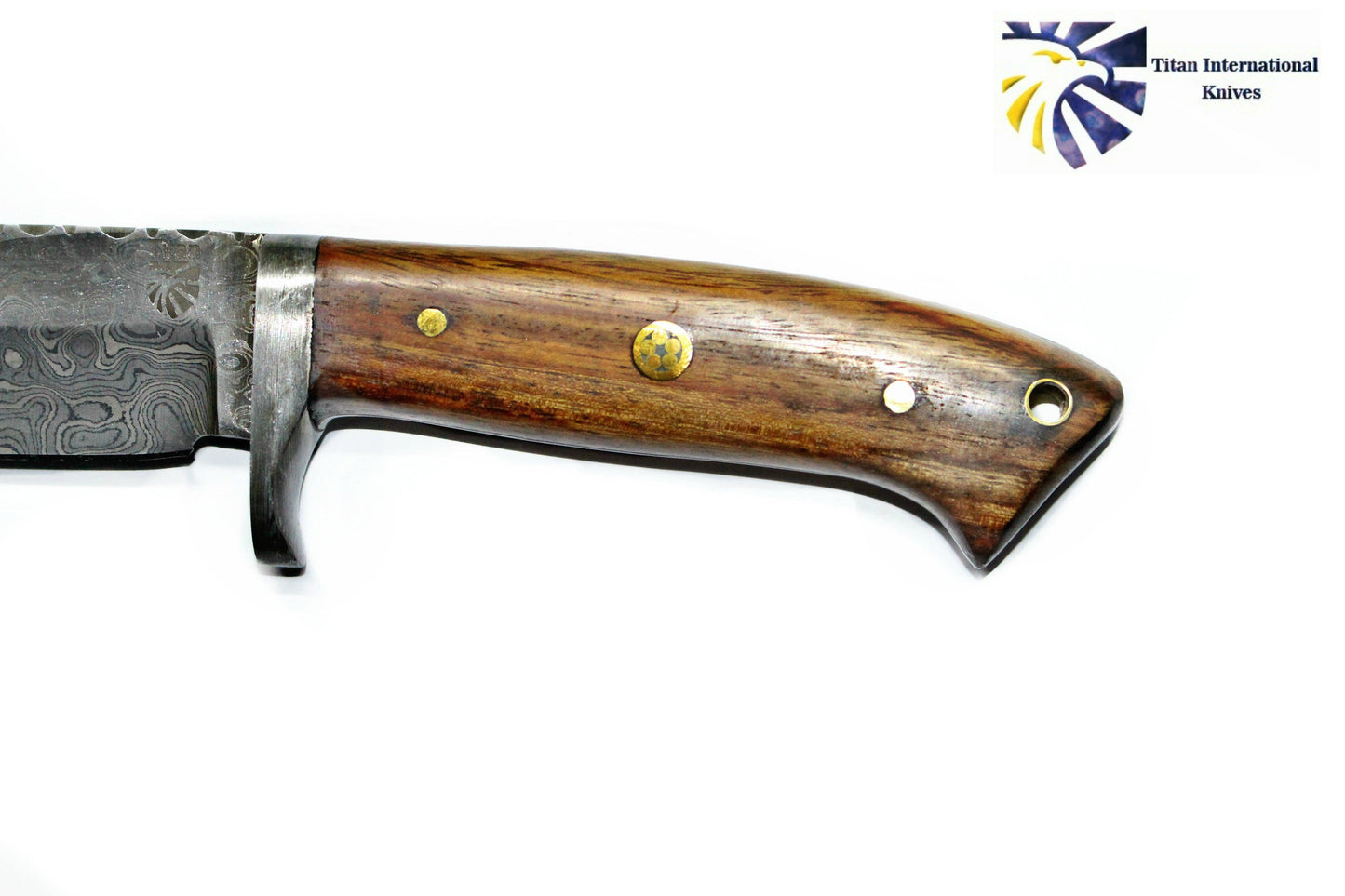 DAMASCUS KNIFE/ Titan/ Camp/ Hunting Knife / Rose Wood Handlee