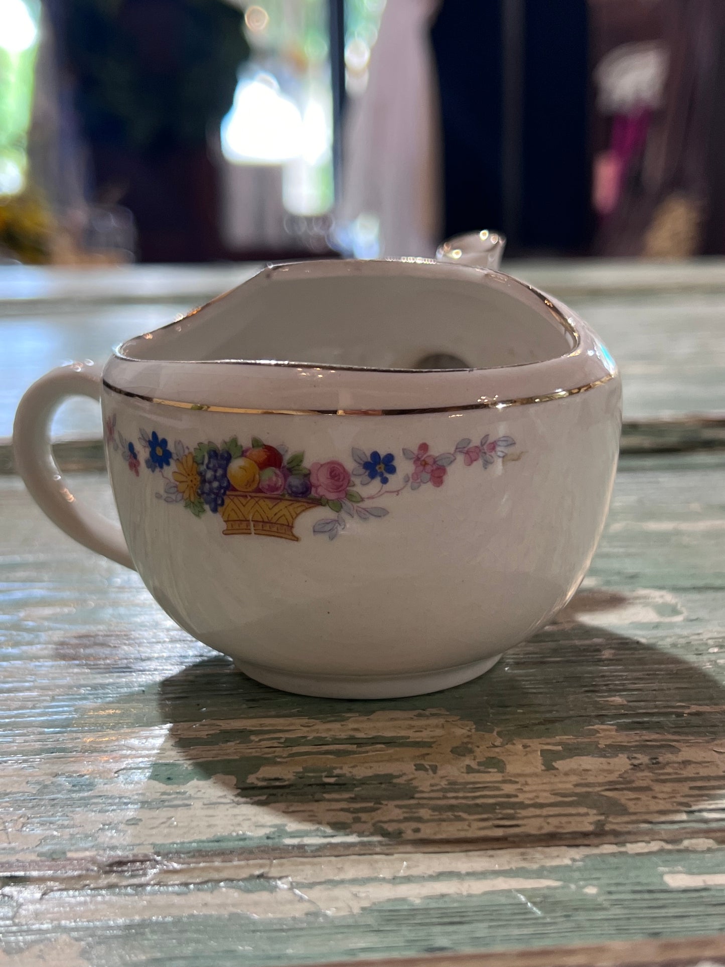 Antique Baby Invalid Feeder Cup Floral Porcelain England
