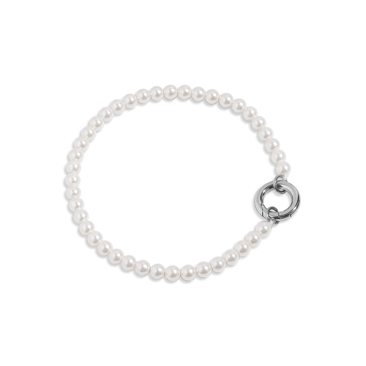 Beaded Pearl Charm Holder Bracelet: Kiska / Gold WJW