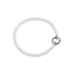 Beaded Pearl Charm Holder Bracelet: White / Stainless WJW