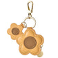 Flower Leather Bag Charm for Airtag®: Brown Posh Tech