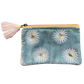 Velvet Daisies on Aqua Coin Purse: Large
