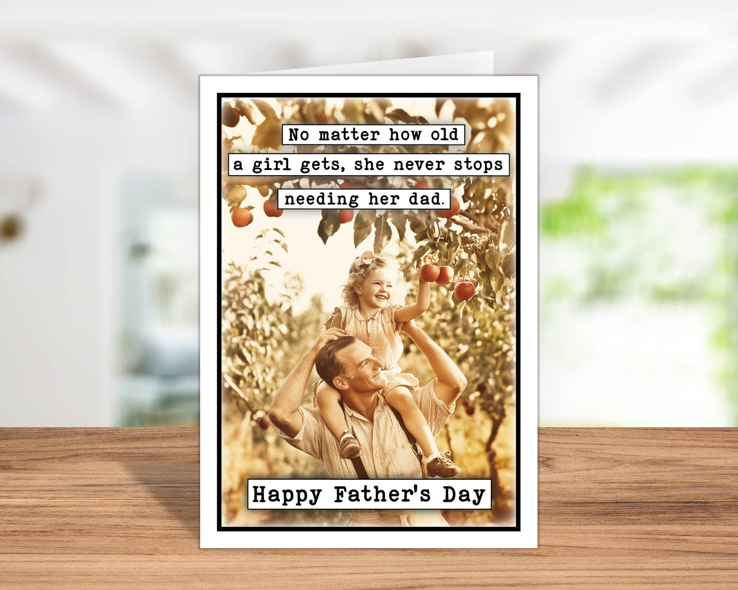 Handmade Fathers Day Card: No matter how old a girl gets, she never stops needing her dad