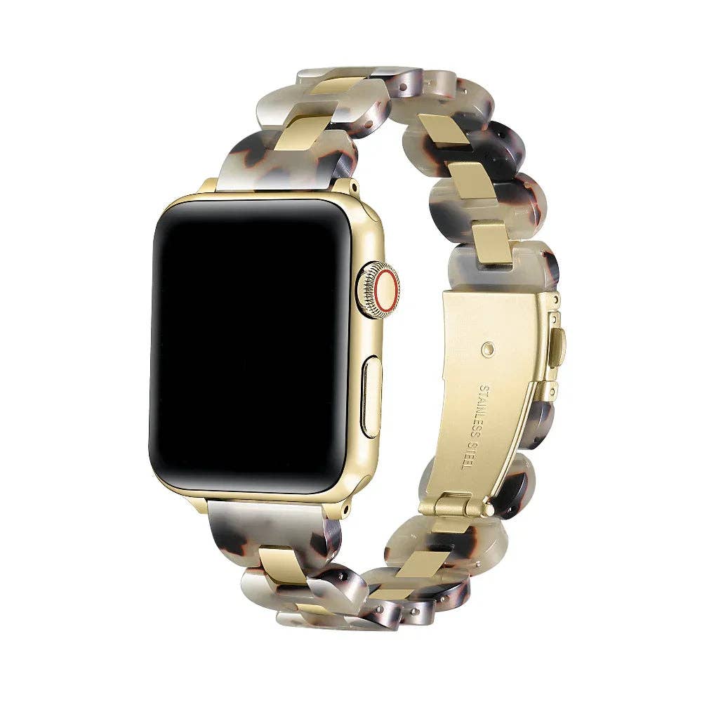 Aria Resin Stainless Steel Band for Apple Watch: Tortoise / Fits All Models Posh Tech