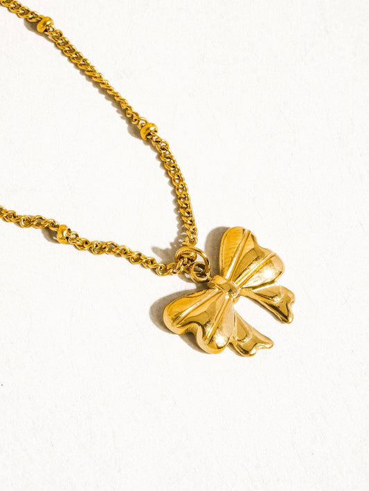 Alannah 18K Gold Non-Tarnish Bow Necklace: Yellow Gold