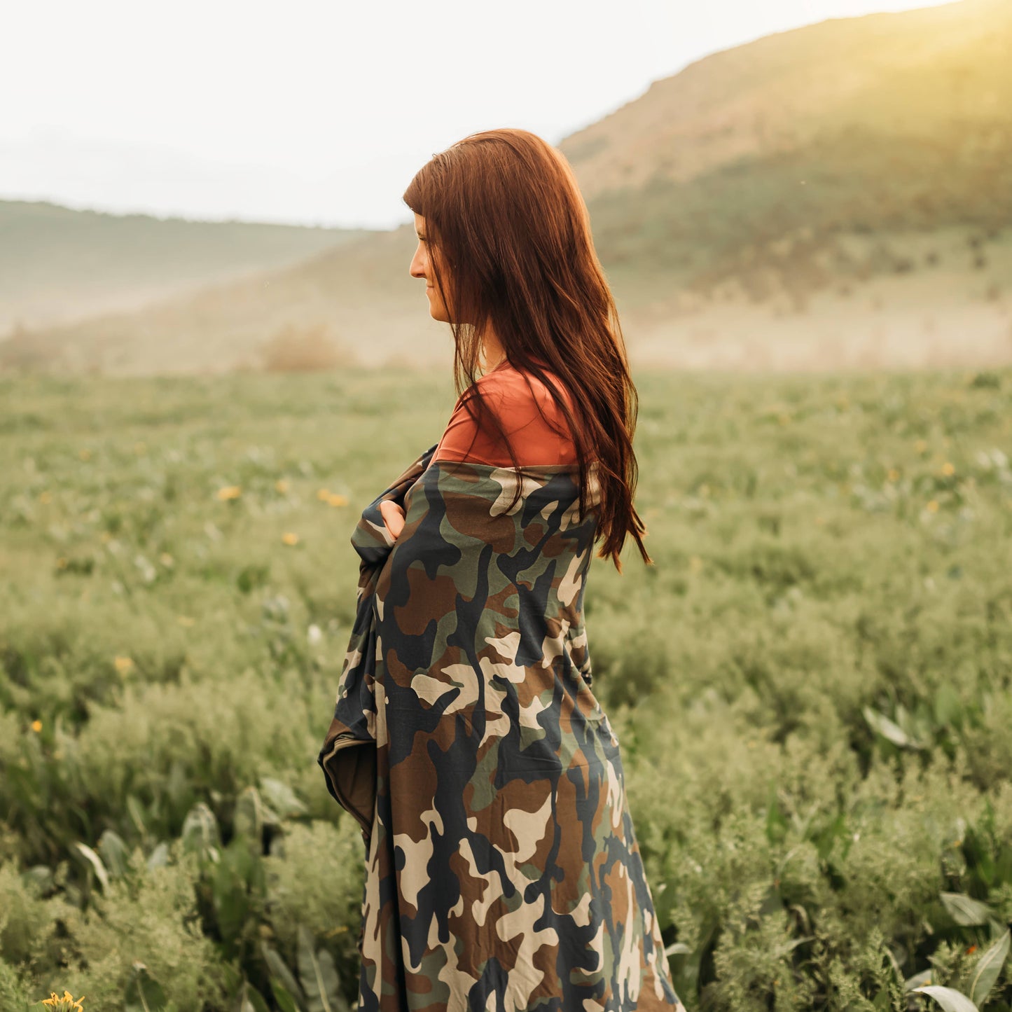 Camo Jumbo Oversized Swaddle Blanket. Camping Blanket, Outdoors