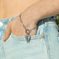 Stainless Steel Paperclip with Charm Keeper Chain Bracelet: Gold / 7.5" WJW