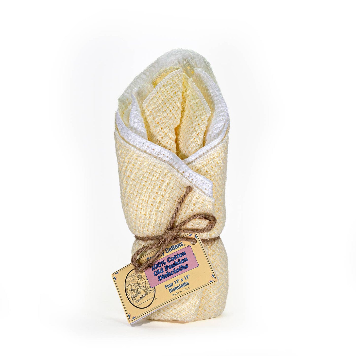 Cotton Dishcloths - Set of 4: Natural/Natural