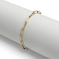 Stainless Steel Paperclip with Charm Keeper Chain Bracelet: Gold / 6.5" WJW