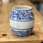 European Blue Floral Ceramic Barley Storage Jar Orlando Estate Auction