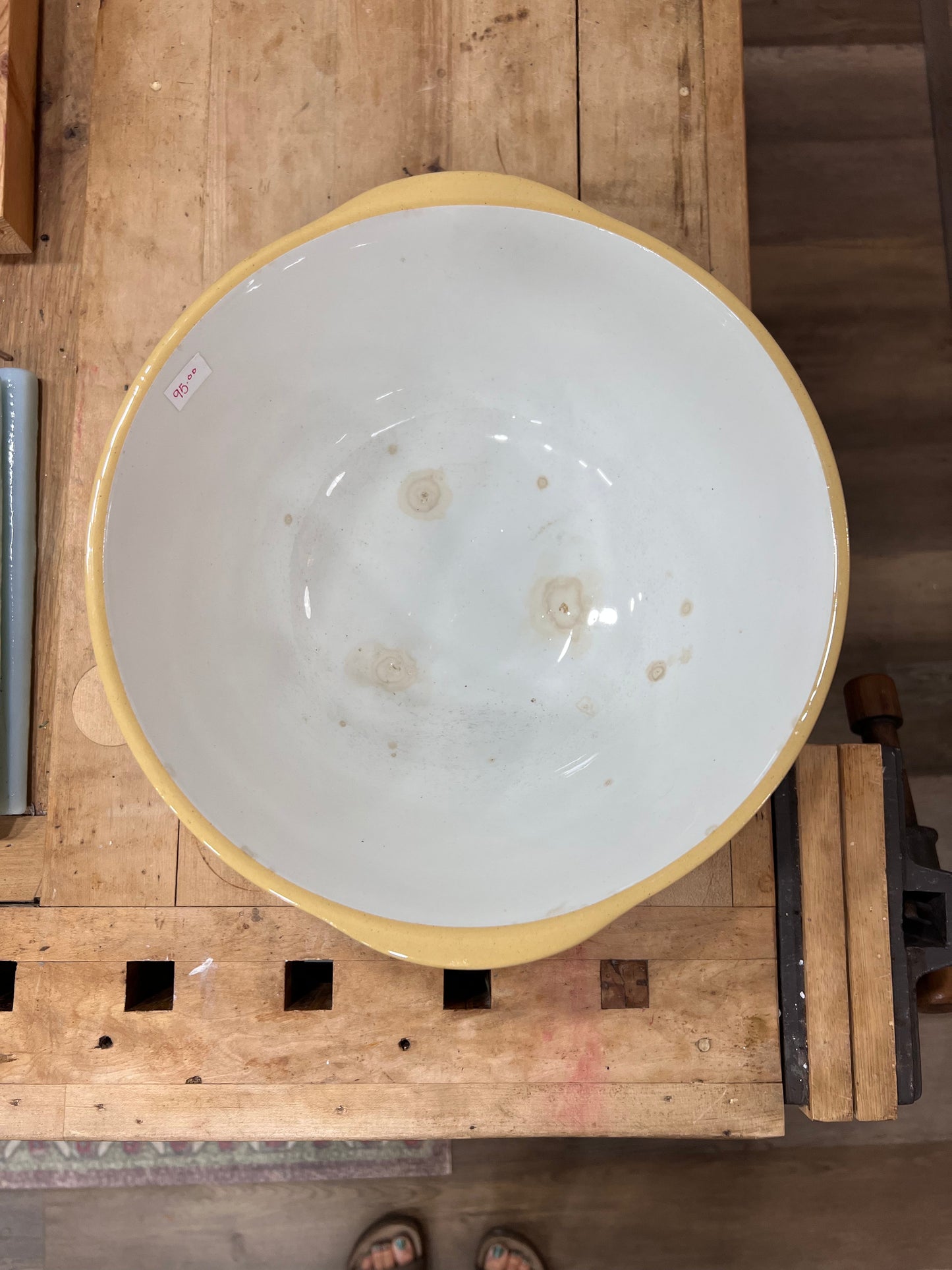 Antique T.G. Green Church Gresley Yellowware "Gripstand" Mixing Bowl The Mustard Seed Collection, The Seed
