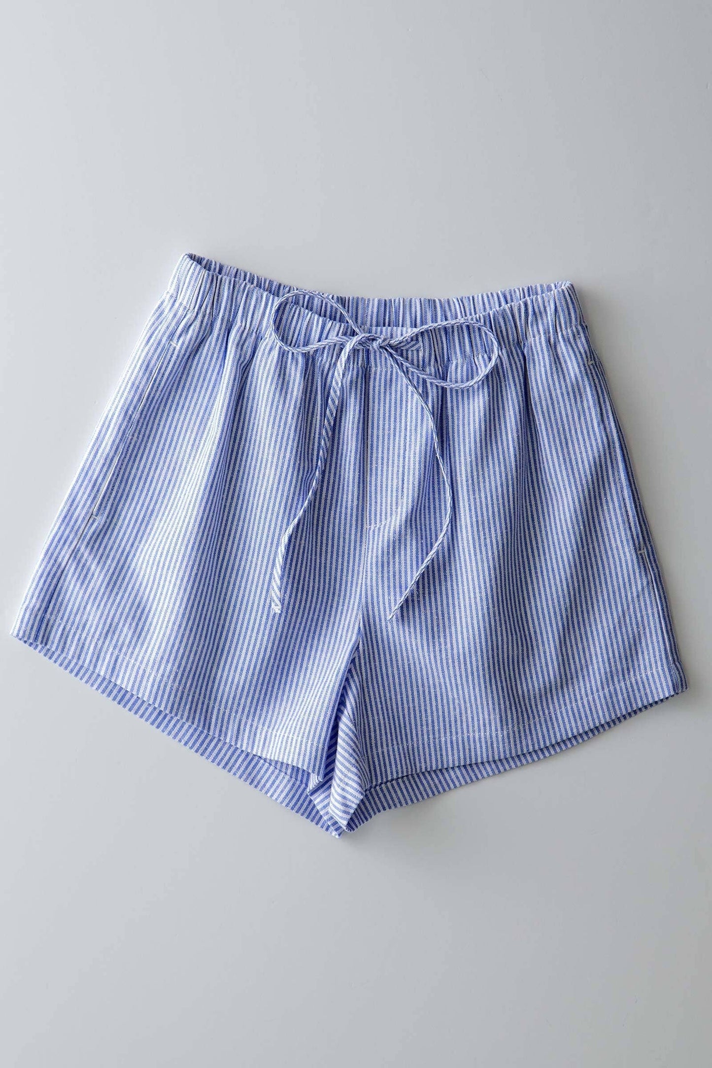 Breezy Striped Cotton-Blend Drawstring Shorts: LT PINK / S-2/M-2/L-2
