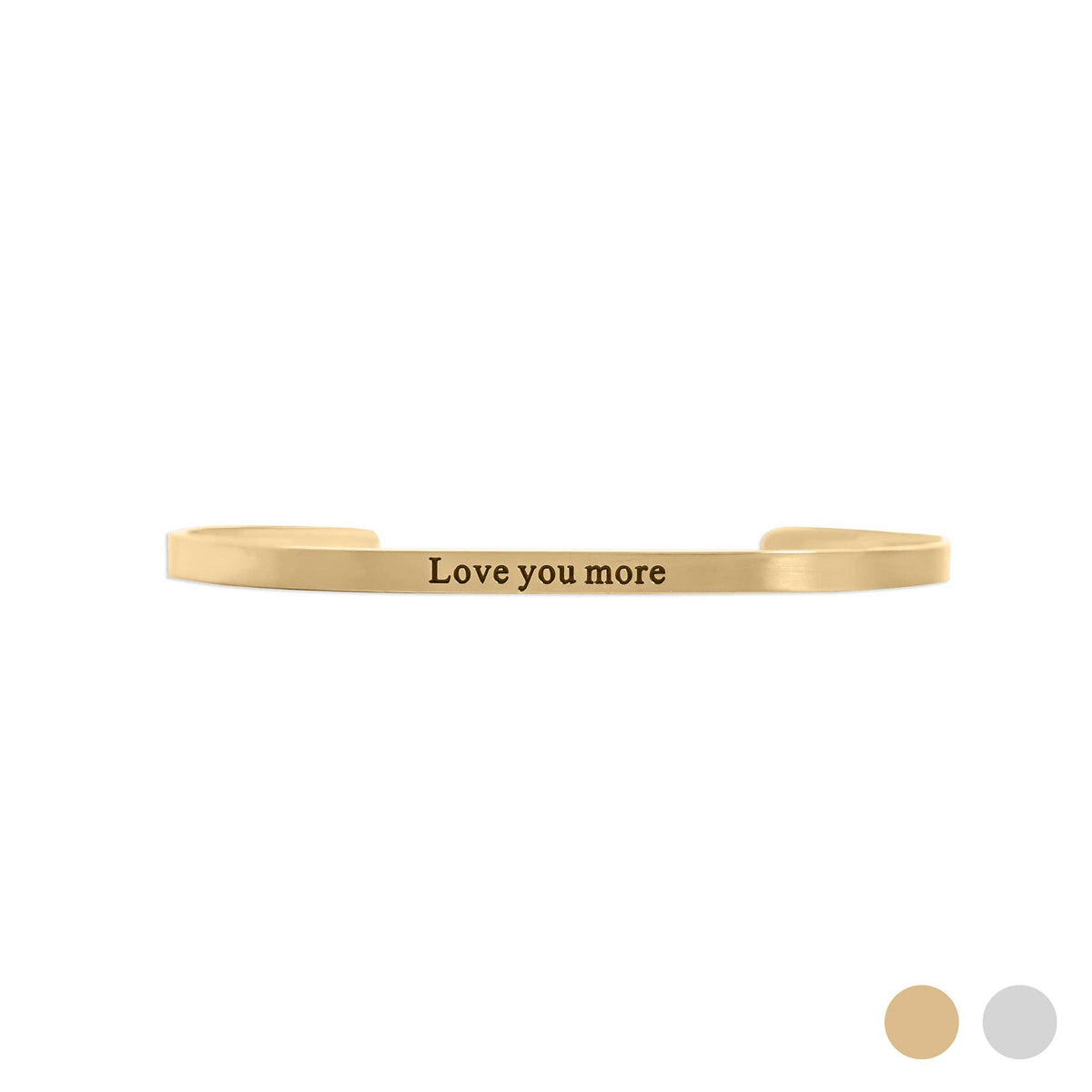 18K Gold PVD Stainless Steel Love you more Bracelet: Stainless WJW
