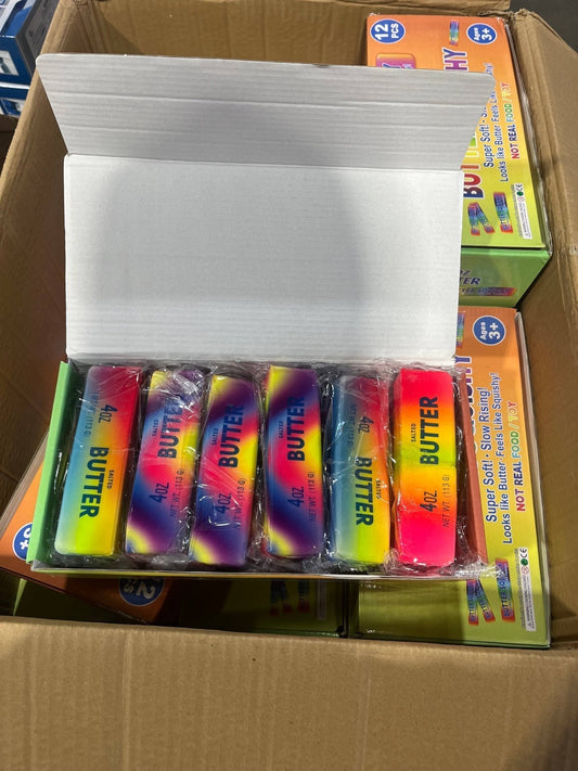 4oz Squishy Yellow & RAINBOW Butter | Toy | Trendy | HOT: Rianbow 