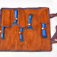 5-Piece Knife Set / With Leather carry Bag: Blue - The Mustard Seed Collection, The Seed