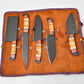 5-Piece Knife Set / With Leather carry Bag Burnt Bone - The Mustard Seed Collection, The Seed