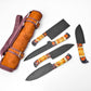 5-Piece Knife Set / With Leather carry Bag Burnt Bone - The Mustard Seed Collection, The Seed