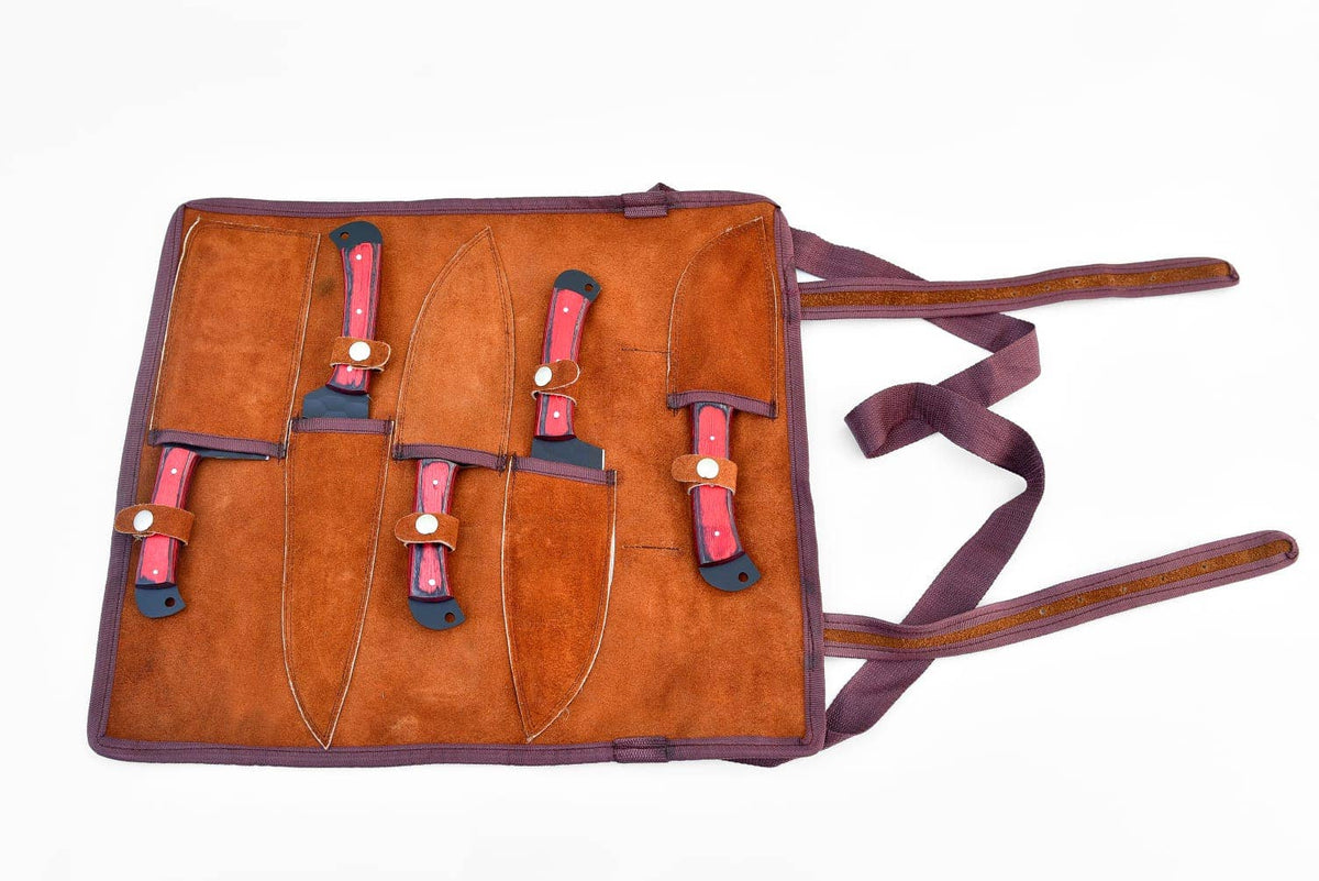 5-Piece Knife Set / With Leather carry Bag - The Mustard Seed Collection, The Seed