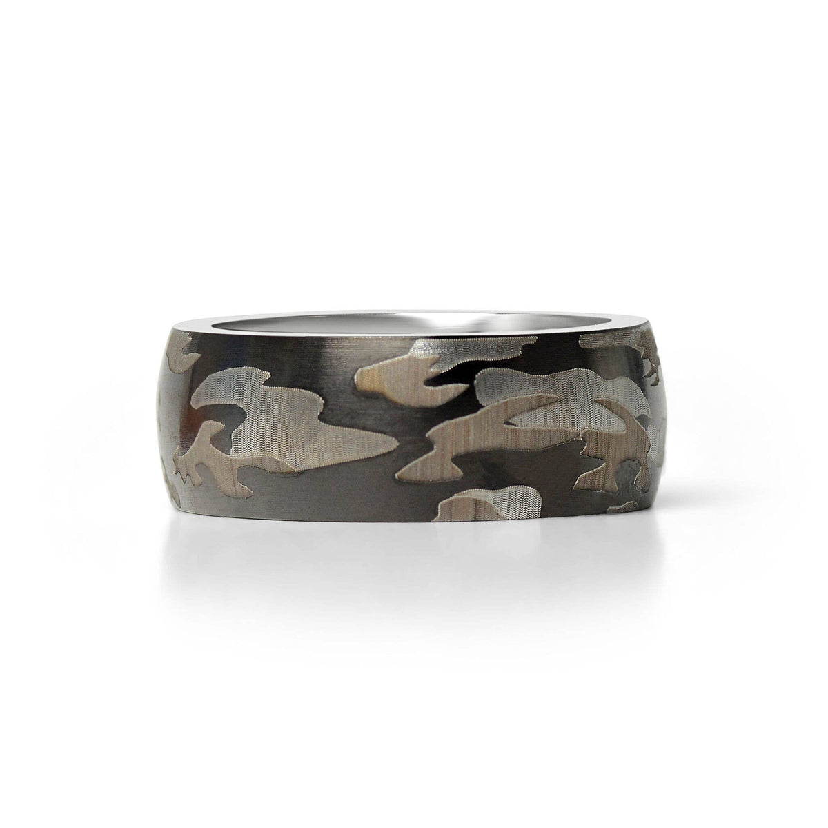 Stainless Steel Camouflage Blank Ring: 9 / 6mm WJW
