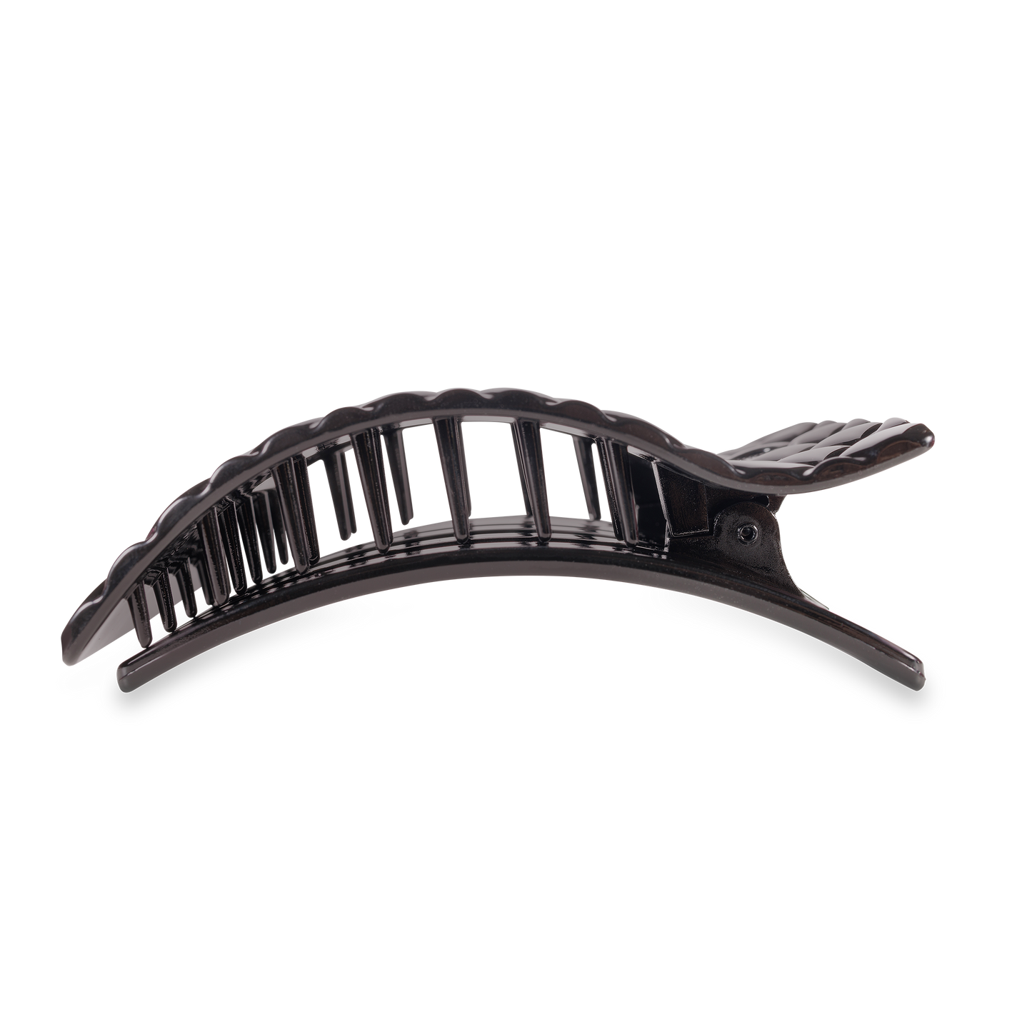 Flat Rectangle Hair Clip | Large | Jet Black Quilted