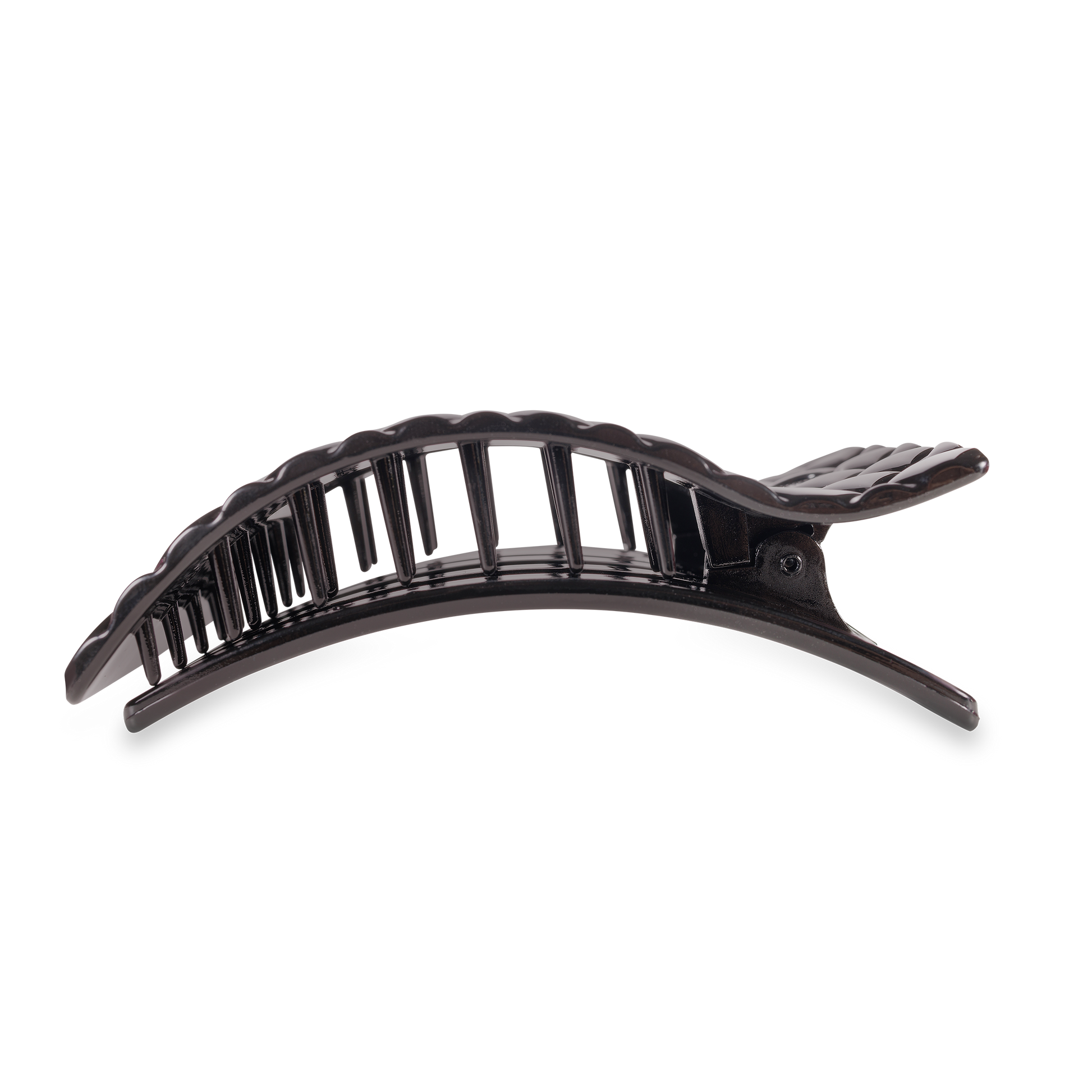 Flat Rectangle Hair Clip | Large | Jet Black Quilted