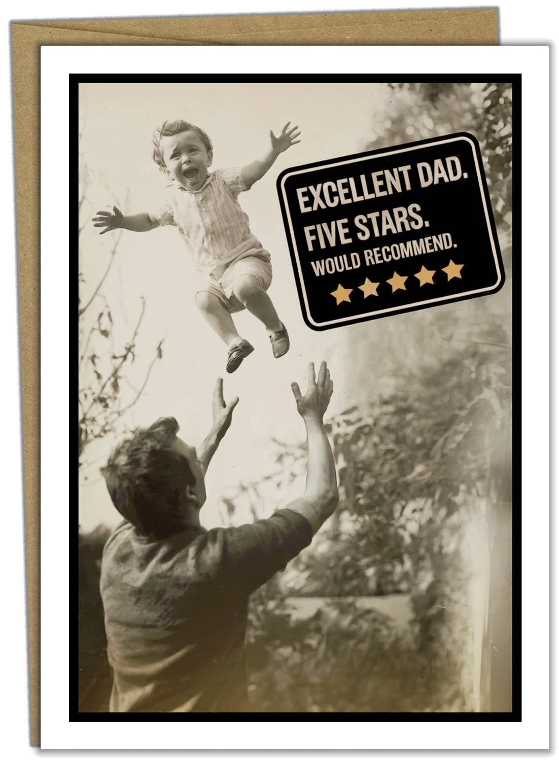 Funny Fathers Day Cards: Excellent Dad- 5 Stars