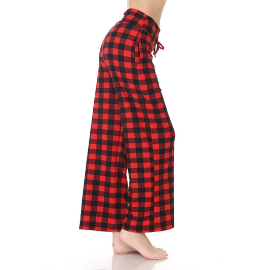 Buffalo Plaid Buttery Soft Pajama Pants with Drawstring