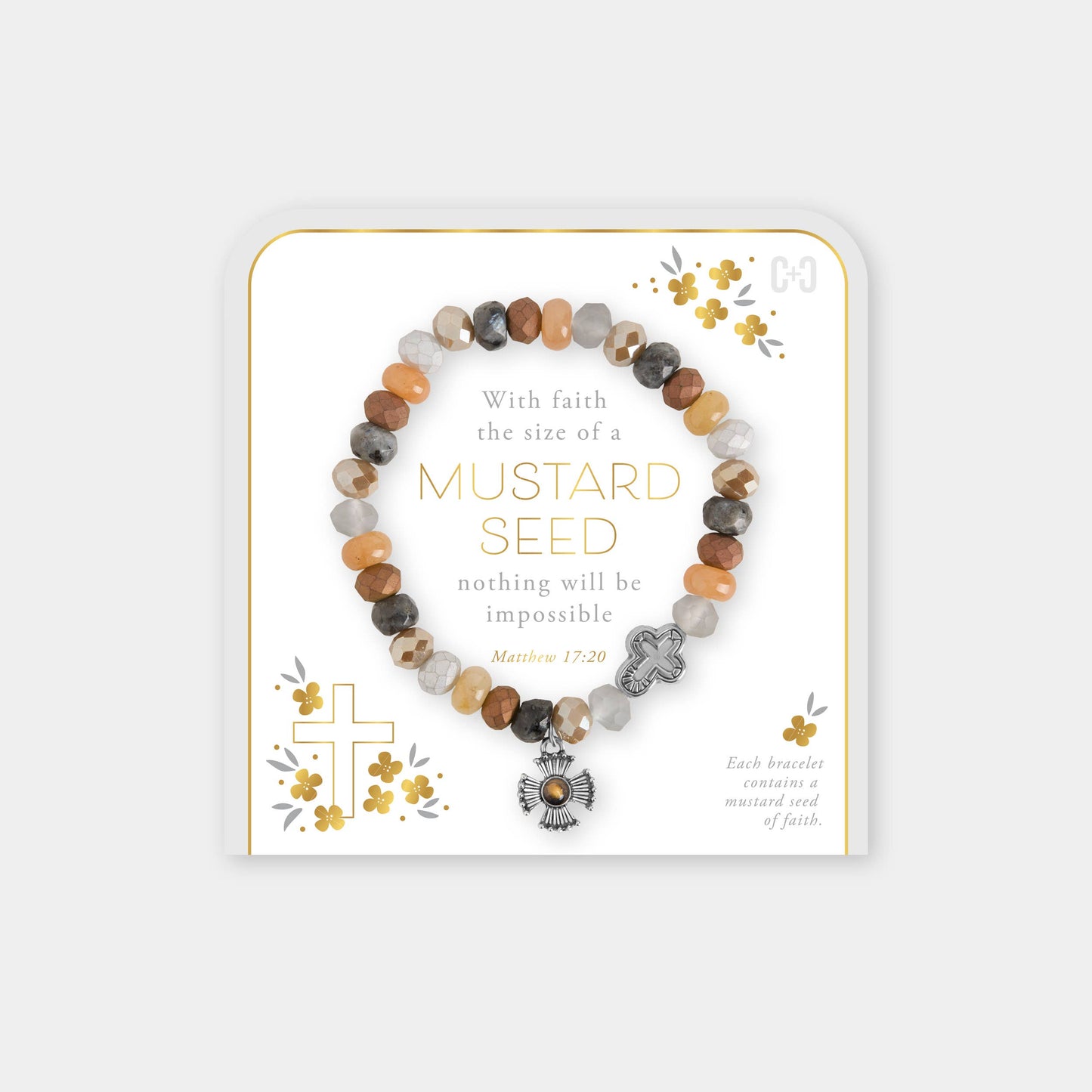 Mustard Seed Bracelet: Teals / Stretch