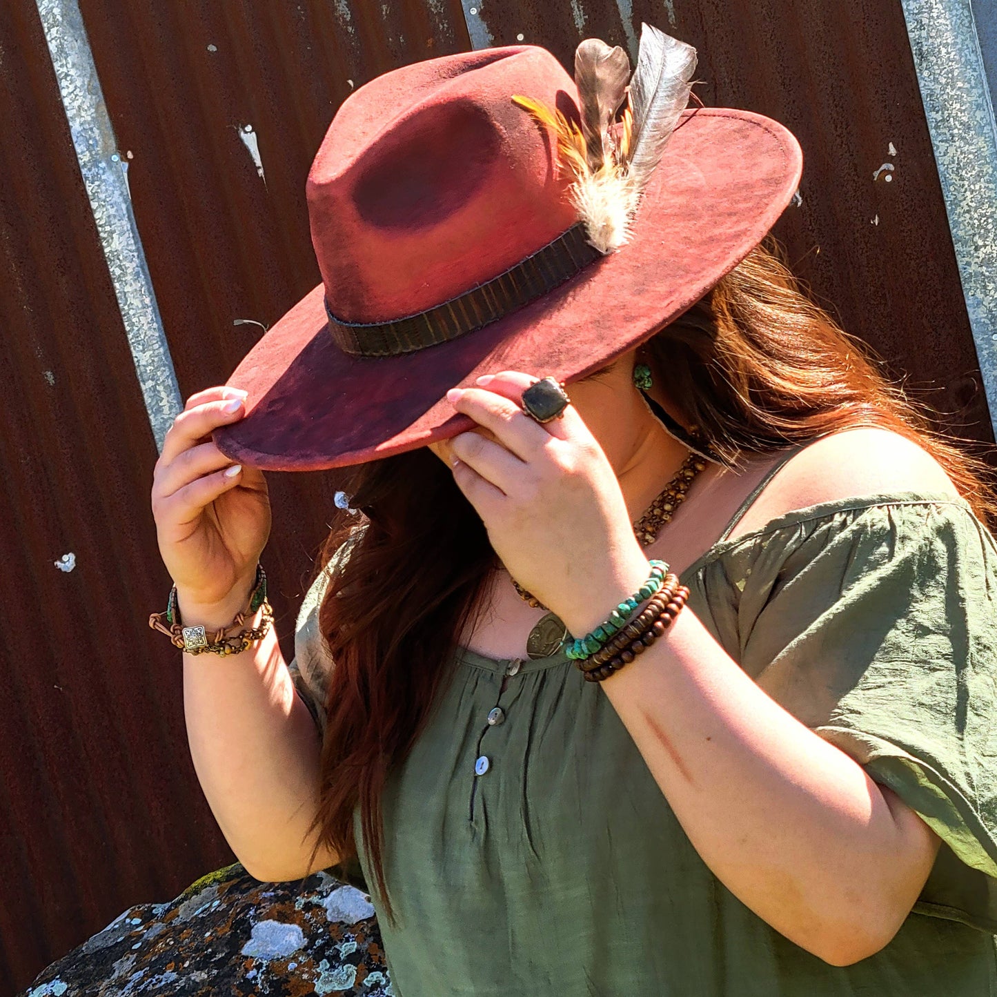 Genuine Labradorite Ring Square Antique Copper 012xa