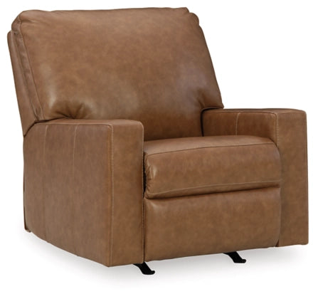 Leather Caramel Recliner Rocker