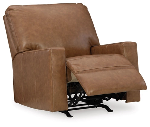 Leather Caramel Recliner Rocker