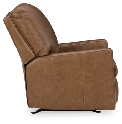 Leather Caramel Recliner Rocker