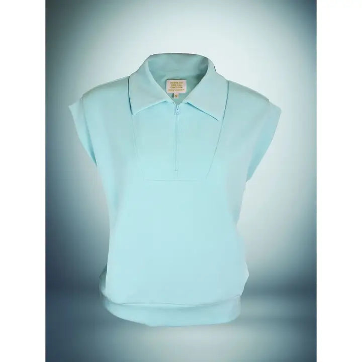 Tess Zip Up Short Sleeve Top