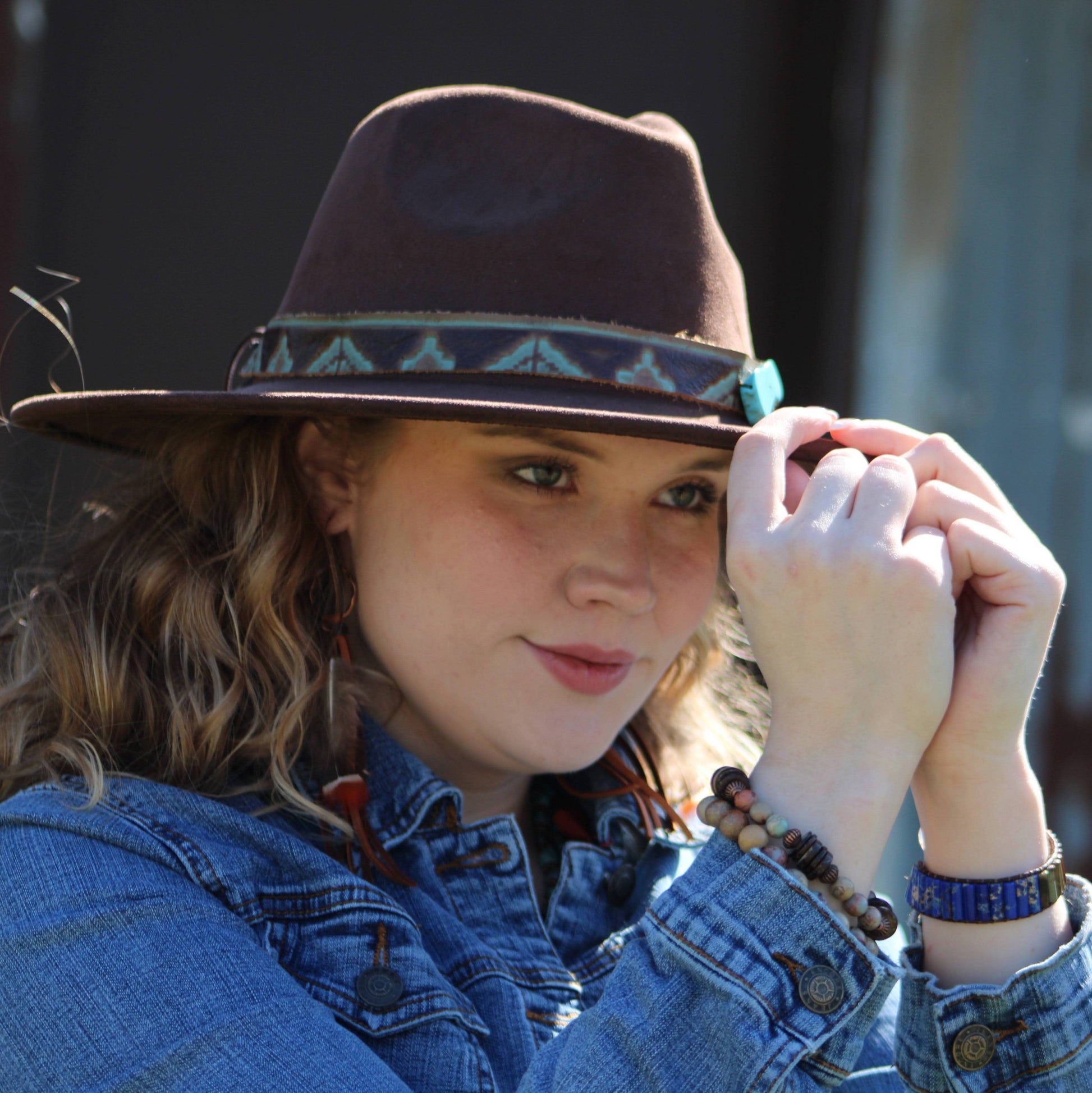 Boho Tan Deer Skin Leather Tassel Earring-Brown Feather: Multi