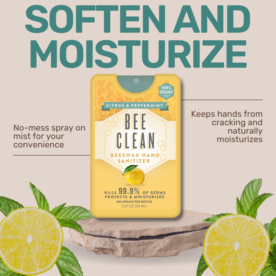 Bee Clean Organic Beeswax Hand Sanitizer Citrus Peppermint