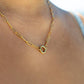 Stainless Steel Paperclip Carabiner Charm Holder Necklace: Gold / 16"+2" WJW