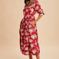 Winterberry Cotton Floral Midi Dress