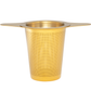 Extra Fine Gold Stainless Steel Large Mesh Tea Infuser w/Lid Roots And Leaves
