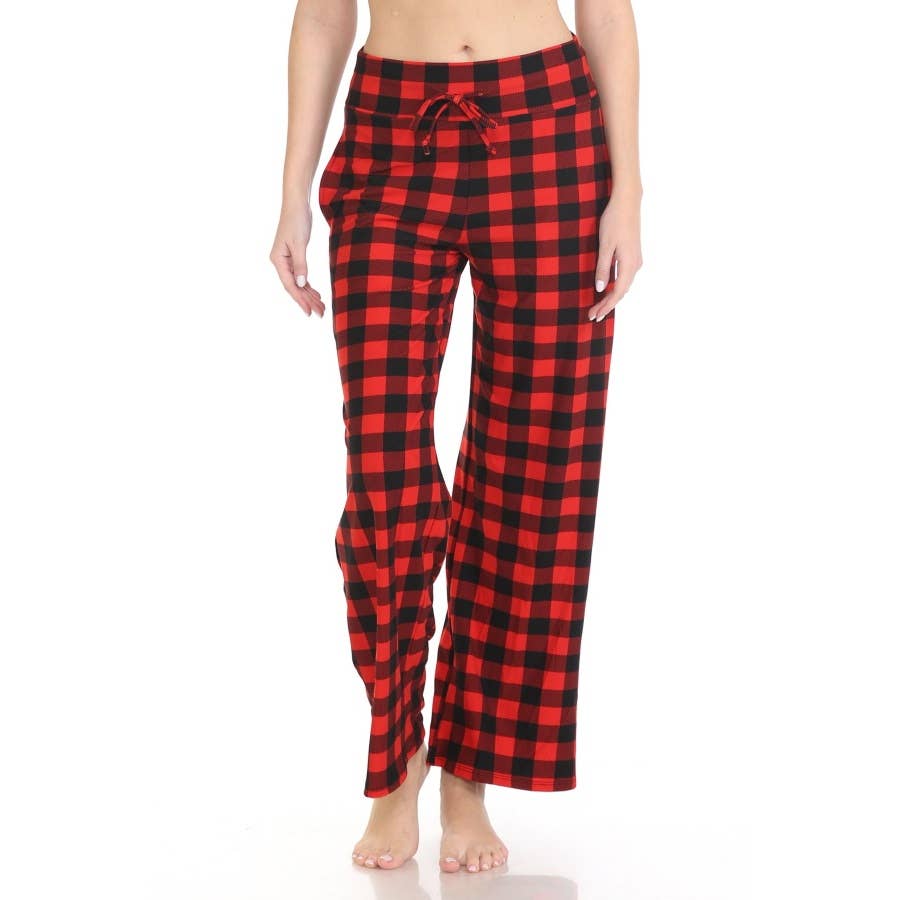 Buffalo Plaid Buttery Soft Pajama Pants with Drawstring