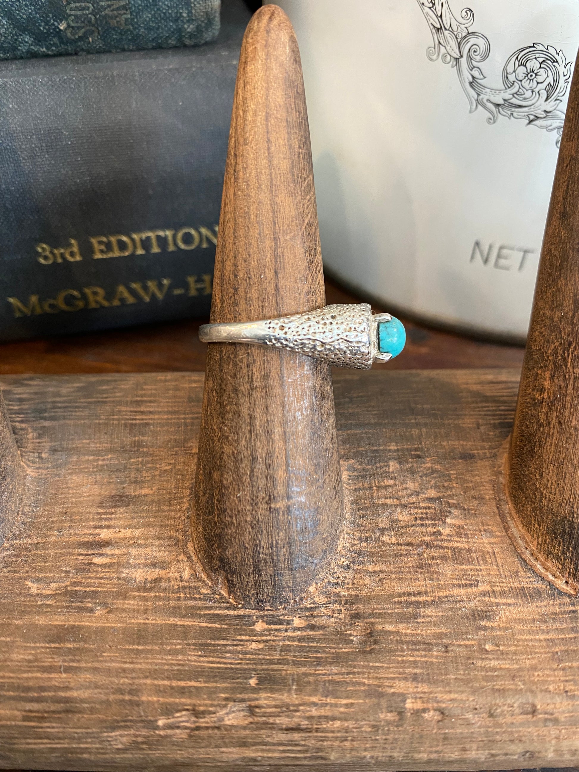 Vintage Sterling Ring With Turquoise Stone