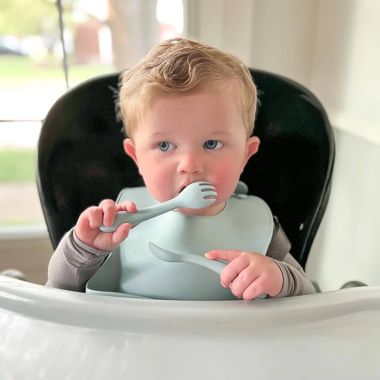 My First Silicone Utensils: Powder Blue