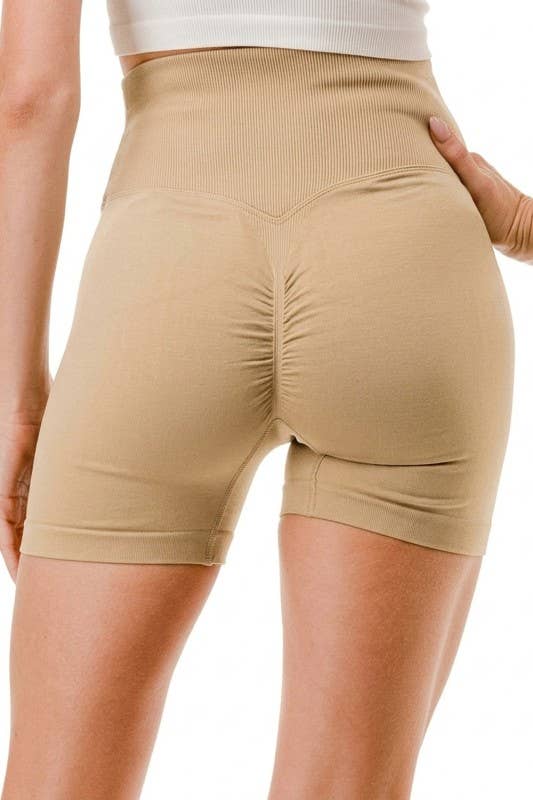 V-Waist Ribbed Shorts – High Waist Sculpt Fit: Black MIO WHOLESALE
