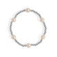 18K Gold PVD 8mm Kiska Glass Pearl Stretch Bracelet: Gold WJW