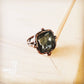 Genuine Labradorite Ring Square Antique Copper 012xa
