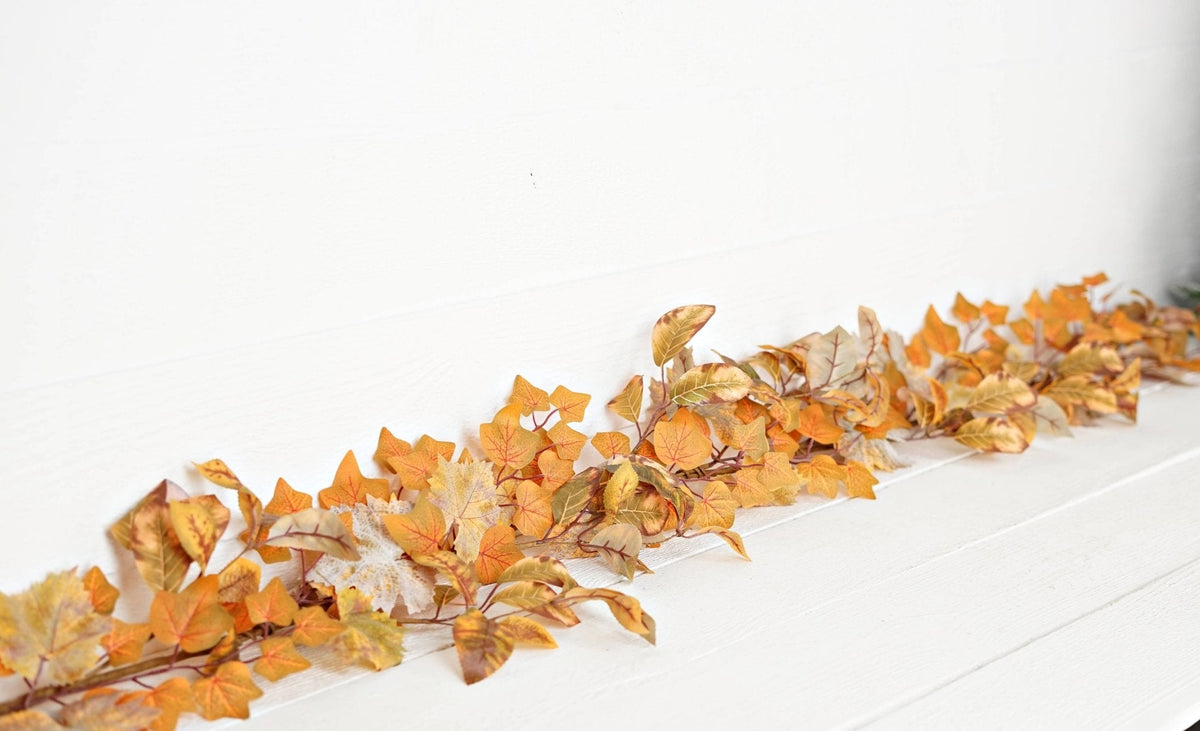 5ft Garland-Mix Late Autumn Leaves - The Mustard Seed Collection, The Seed