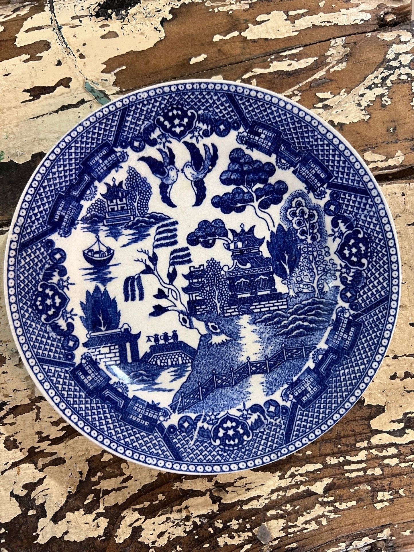 6" Blue Willow Pattern Plate 